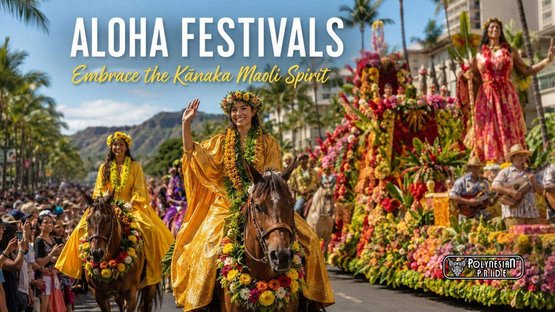 Pāʻū riders at the Aloha Festivals parade in Waikīkī