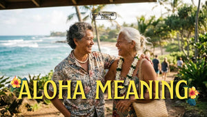 Two people in Hawaii smiling and connecting by the ocean