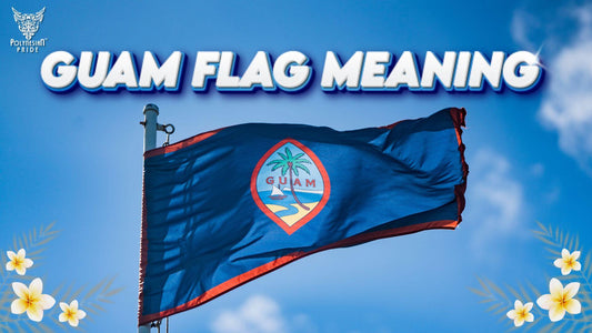Guam flag flying against blue sky