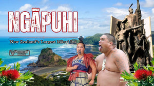 Ngāpuhi Māori cultural scene with Northland landscape and the words New Zealand’s Largest Māori Iwi
