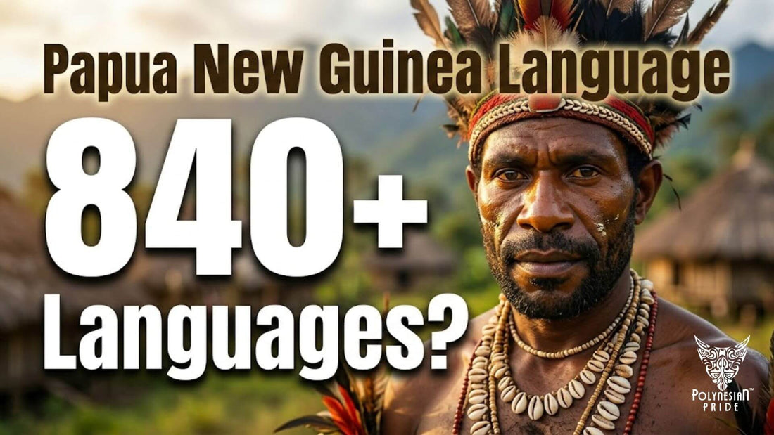 Papua New Guinea highland man in traditional attire representing 840 plus languages