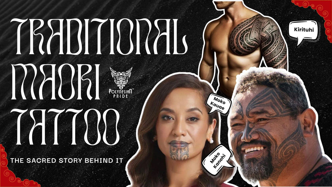 Banner showing Traditional Maori Tattoo with moko kauae, moko kanohi, and Kirituhi examples