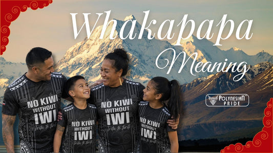Māori family with an ancestral mountain in the background.
